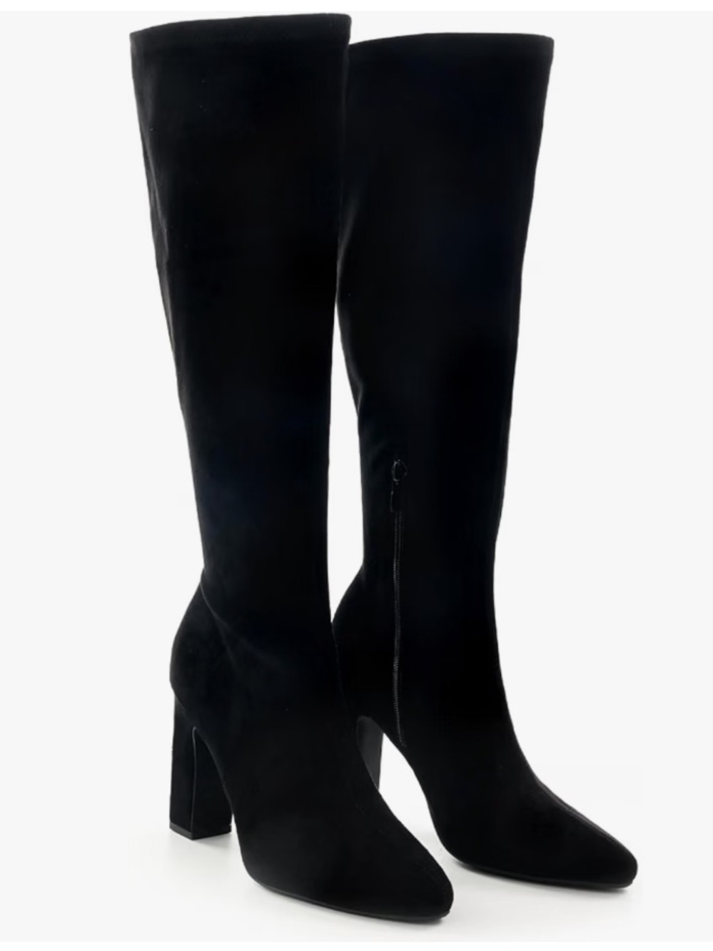 Shoe’N Tale Black Stretch Knee High Pointed Toe Boots 8.5